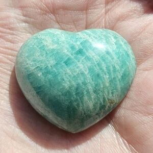 Amazonite Crystal Puffy Heart Carving